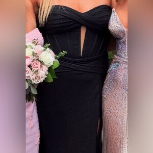 Elegant Black and Pink Gown
